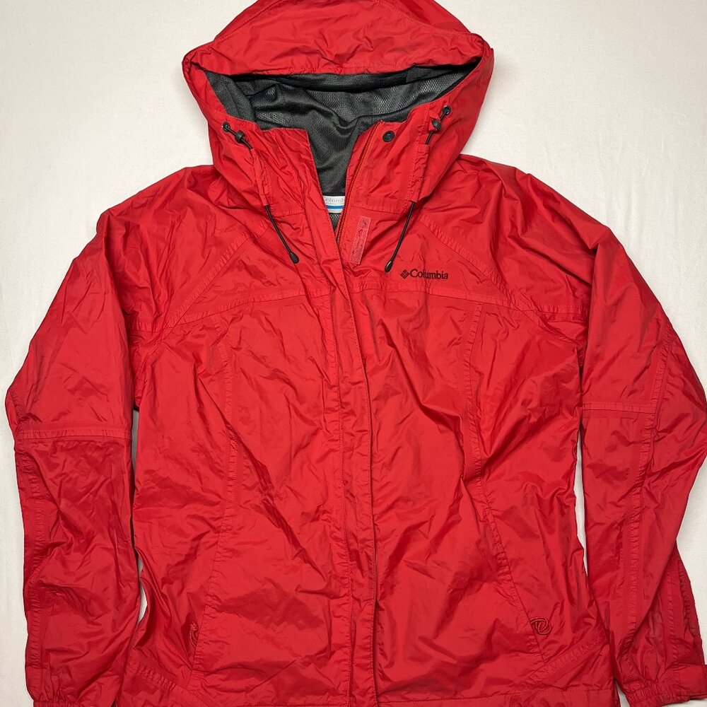 Columbia Windbreaker Jacket Women’s XL Red Lightweight Omni-Tech Waterproof Mesh